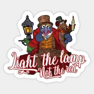 Muppet Christmas Carol - Light The Lamp Not The Rat Sticker